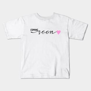 Coming Soon Pregnancy Pink Kids T-Shirt